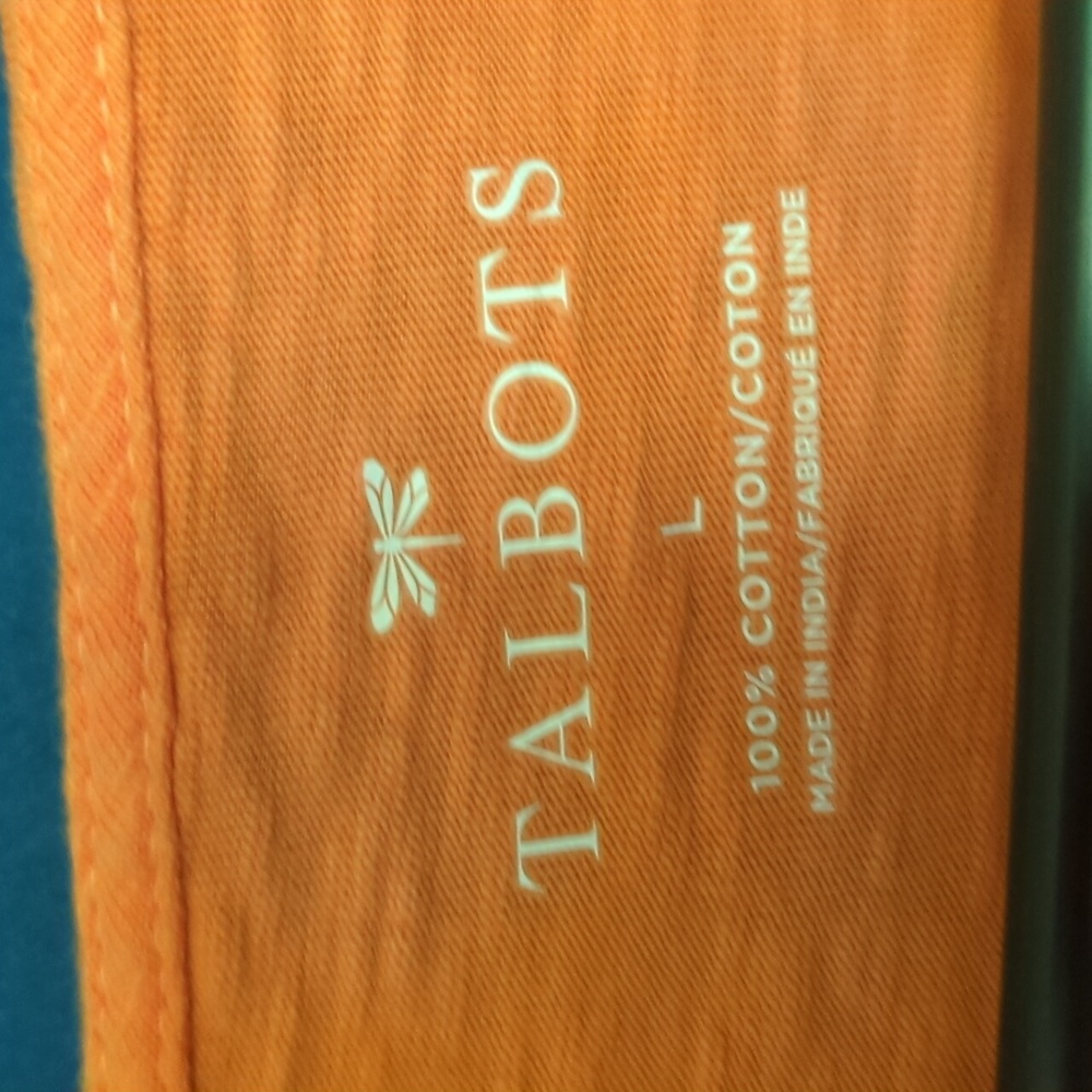 Talbots Large Orange Eyelet T-Shirt - Picture 2 of 2